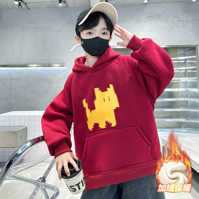 男童秋冬款卫衣加绒厚2025