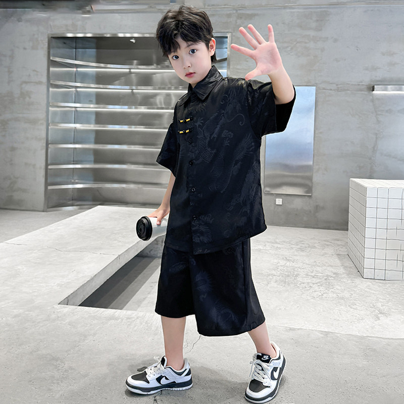 男童汉服夏款2026新款中大童表演服男孩国风儿童夏季薄款古风套装图片