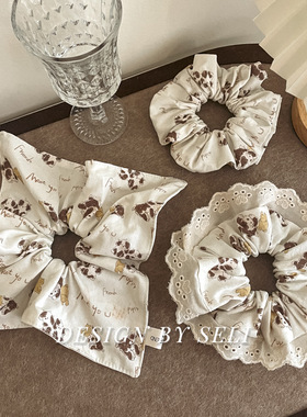 puppy~春季新款笔触线条小狗优雅甜美大肠发圈原创小众发饰女