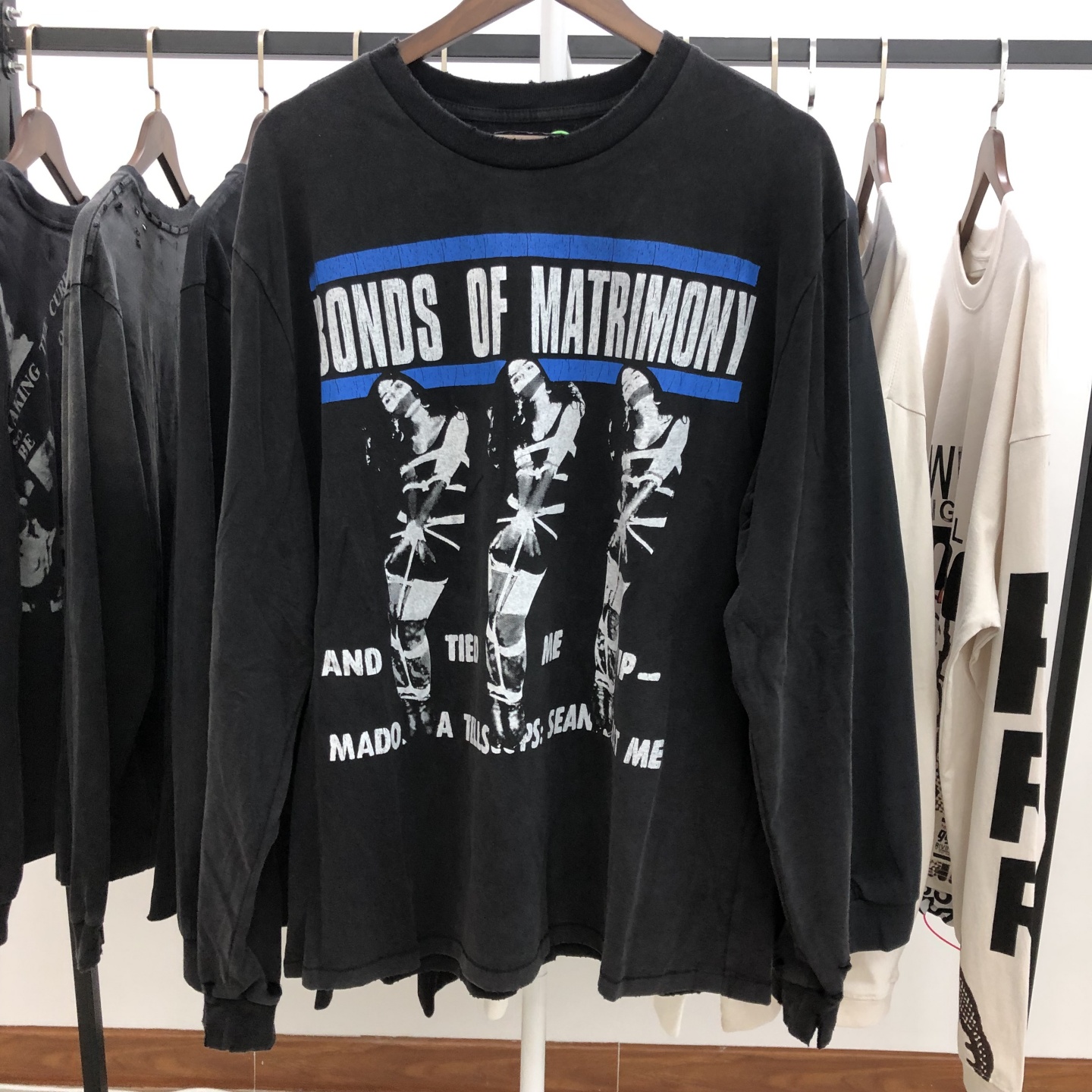 ERD忧郁的富二代做旧麦当娜人像印花上衣美式宽松水洗vintage长袖