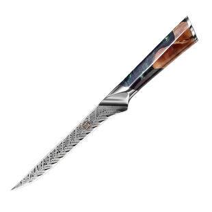 日本进口三本盛剔骨大马士革钢剃肉剔肉刀肉联厂专用刀牛羊肉刀