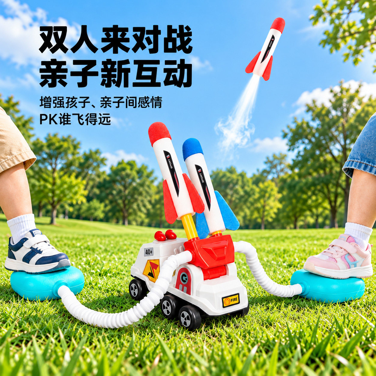 脚踩冲天小飞箭儿童玩具男女孩发射器火箭队模型宝贝户外运动发光