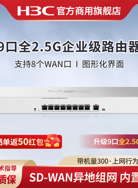 H3C新华三 9口全2.5G有线路由器ER3208G5 多WAN口高速企业级路由器AC管理核心高性能高速网关SD-WAN异地组网