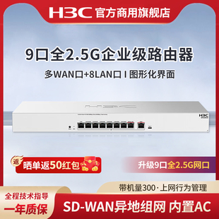 WAN异地组网 多WAN口高速企业级路由器AC管理核心高性能高速网关SD H3C新华三 9口全2.5G有线路由器ER3208G5