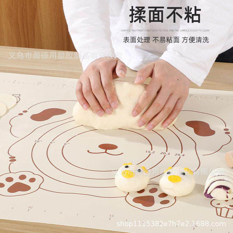【下单立减50】硅胶揉面垫和面垫卡通可爱萌熊防滑擀面垫食品级XJ