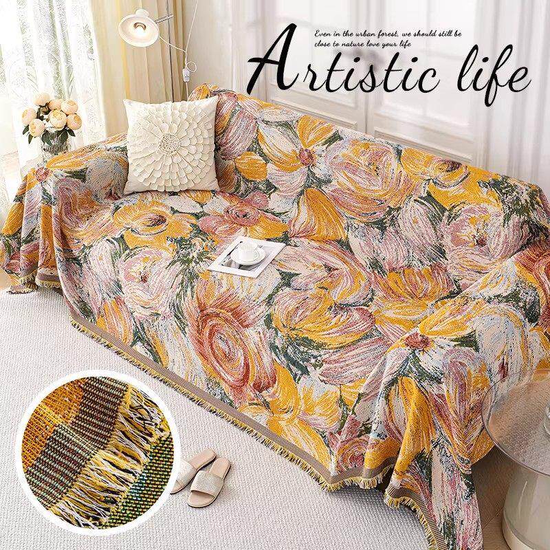 德国zsvip高端沙发盖布毯全盖不沾毛棉麻沙发巾轻奢高级感沙发套