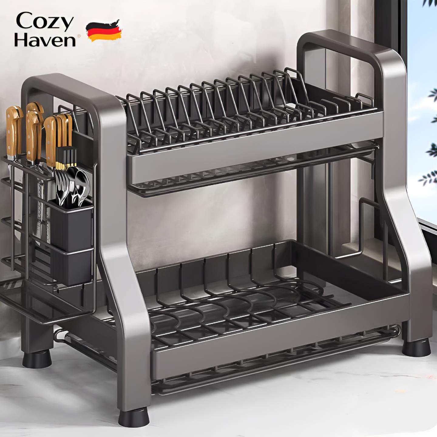 德国厨房置物架碗碟碗盘收纳架沥水架家用多功能放碗架碗筷收纳盒