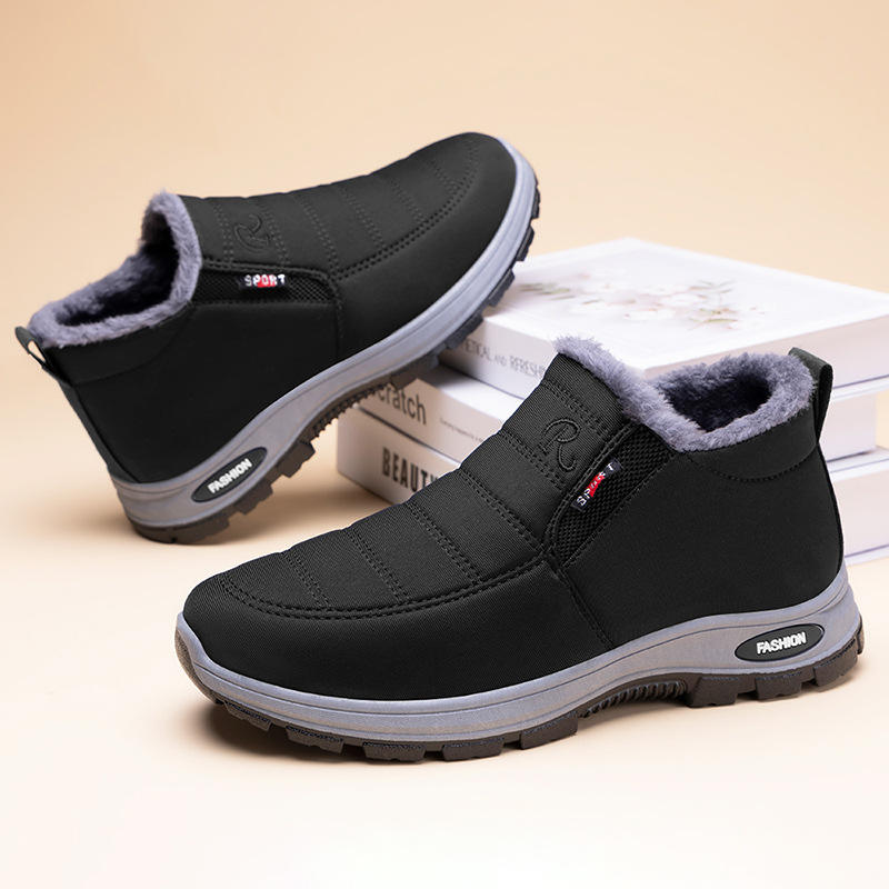 棉鞋新款男鞋外贸雪地靴户外保暖棉靴加绒加厚短靴厚底软底单鞋