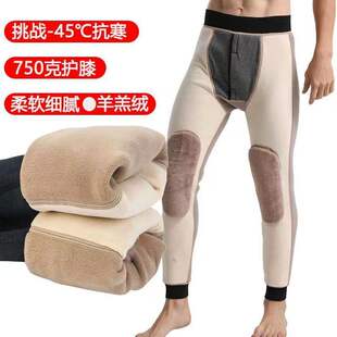 冬季男棉裤800g石墨烯羔绒加绒加厚显瘦一体裤发热保暖直播潮流