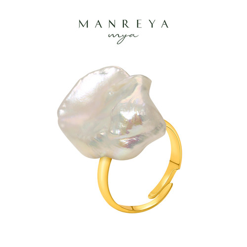 Manreya玛芮雅海滨微风巴洛克珍珠轻奢精致戒指指环