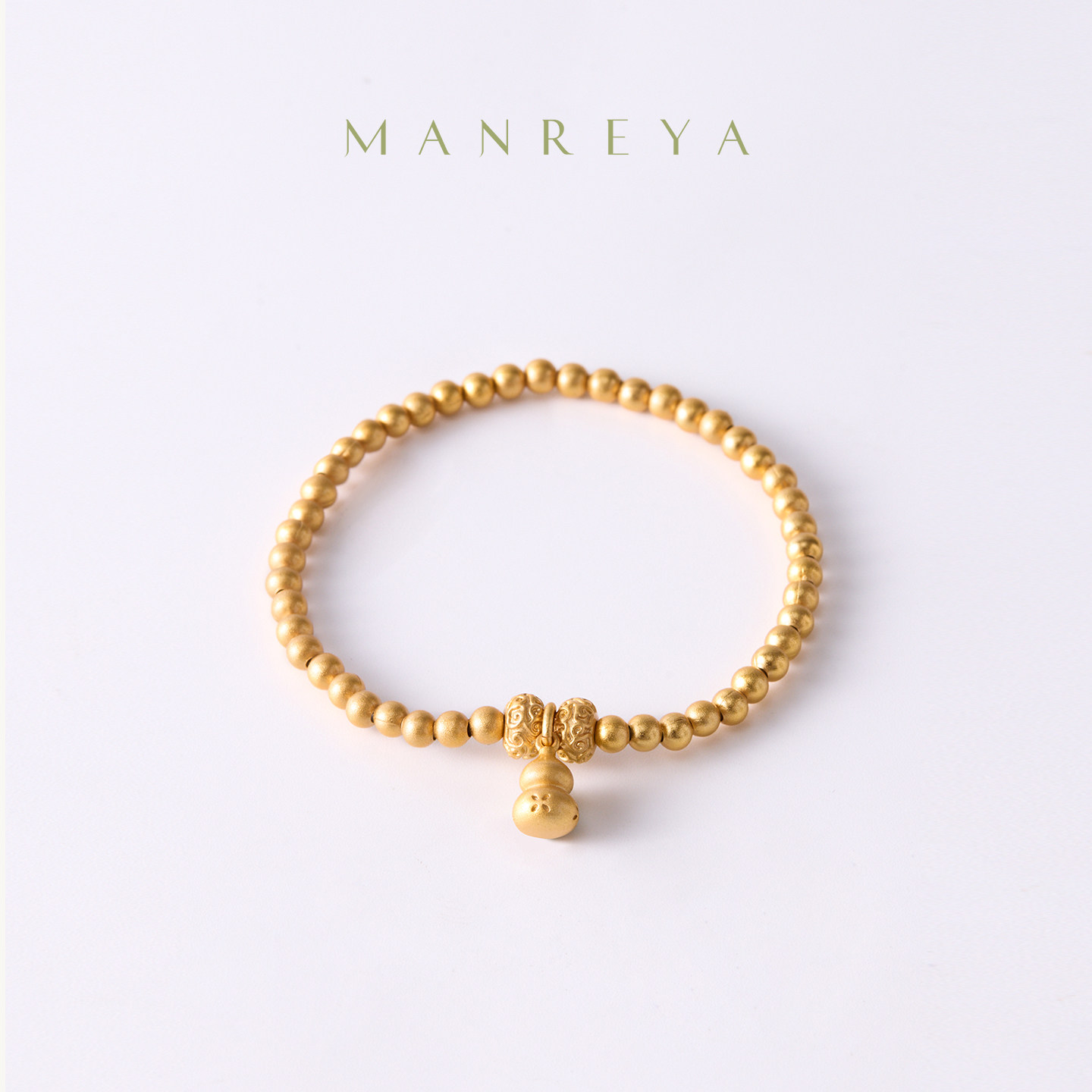 Manreya玛芮雅金禄缠腕手链葫芦素链新中式复古手串转运珠女金