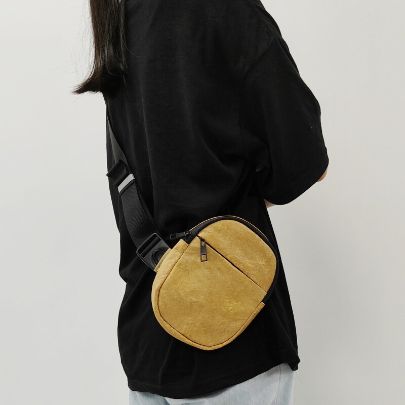 水洗杜邦纸男女学生运动手机包防水牛皮纸腰包胸包斜挎包单肩背包