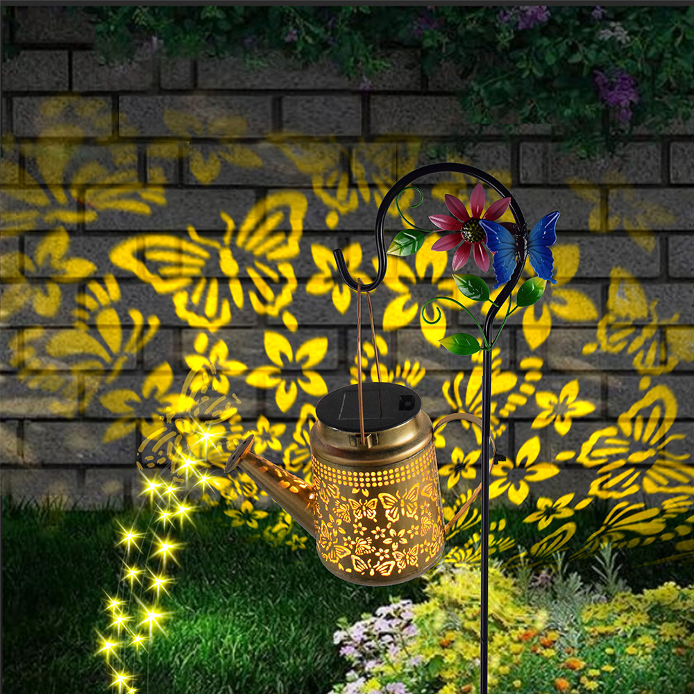 太阳能户外防水庭院花园铁艺镂空投影蝴蝶水壶草坪景观地插装饰灯,家装灯饰光源,投光灯/泛光灯,淘宝优惠券,粉丝福利购,淘宝优惠卷