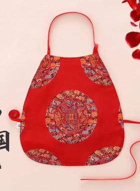 宝宝肚兜夏季儿童薄款红色纯棉护肚脐新生婴儿百天周岁刺绣小兜兜