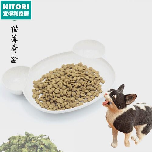 日本进口便宜得利猫薄荷碗狗碗双碗猫碗薄荷诱食碗斜口宠物食盆猫