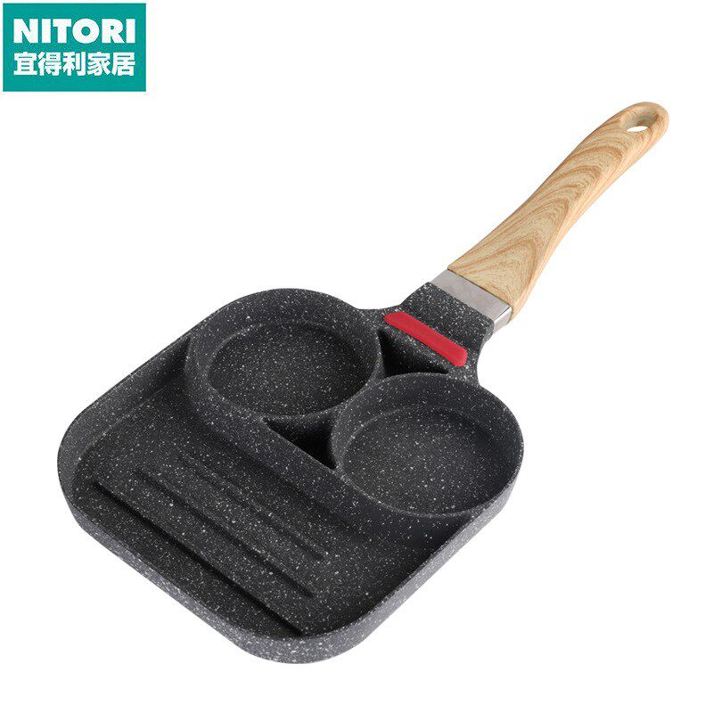 日本进口宜得利煎鸡蛋汉堡机小平底锅牛排专用锅煎锅煎蛋器早餐煎