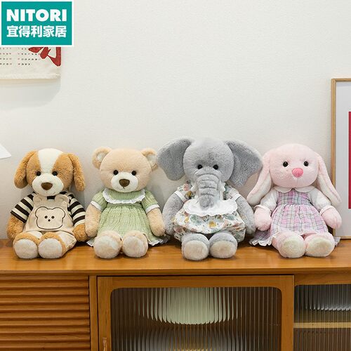 日本进口便宜得利新款珍妮动物系列公仔可爱小熊兔子玩偶女生礼物