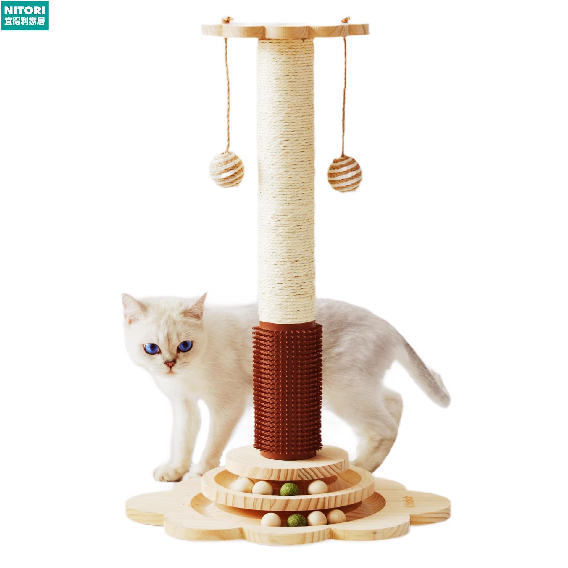 日本进口便宜得利实木制猫爬架耐磨不掉屑猫咪玩具加高猫爪板立式