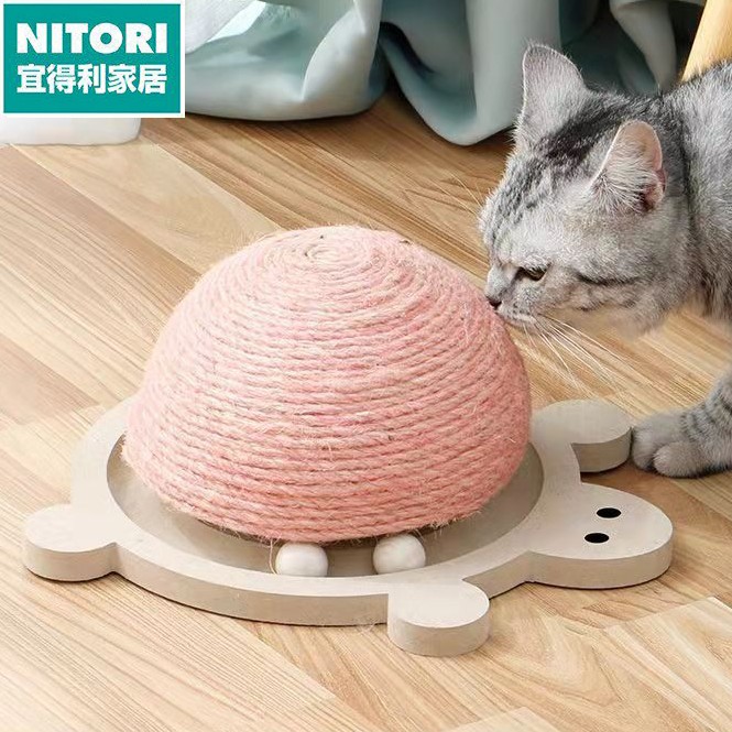 日本进口便宜得利猫玩具猫抓板转盘珠子磨爪器猫抓柱耐磨猫爪逗猫