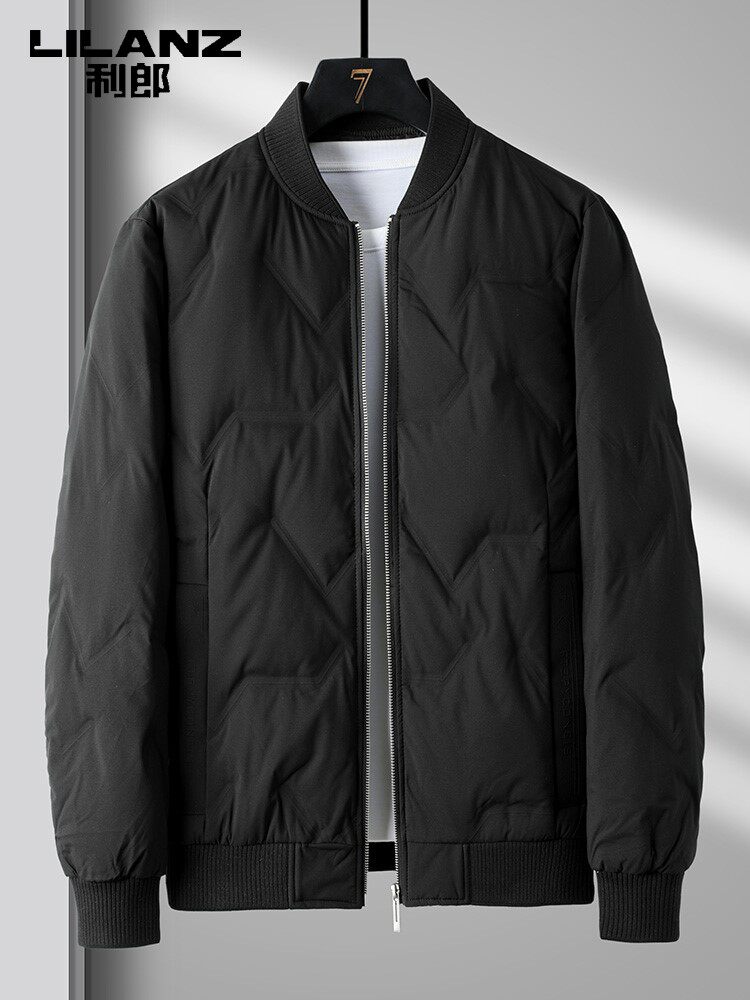 利郎男装短款羽绒服冬季新款白鸭绒中青年男士加厚保暖棒球领外套