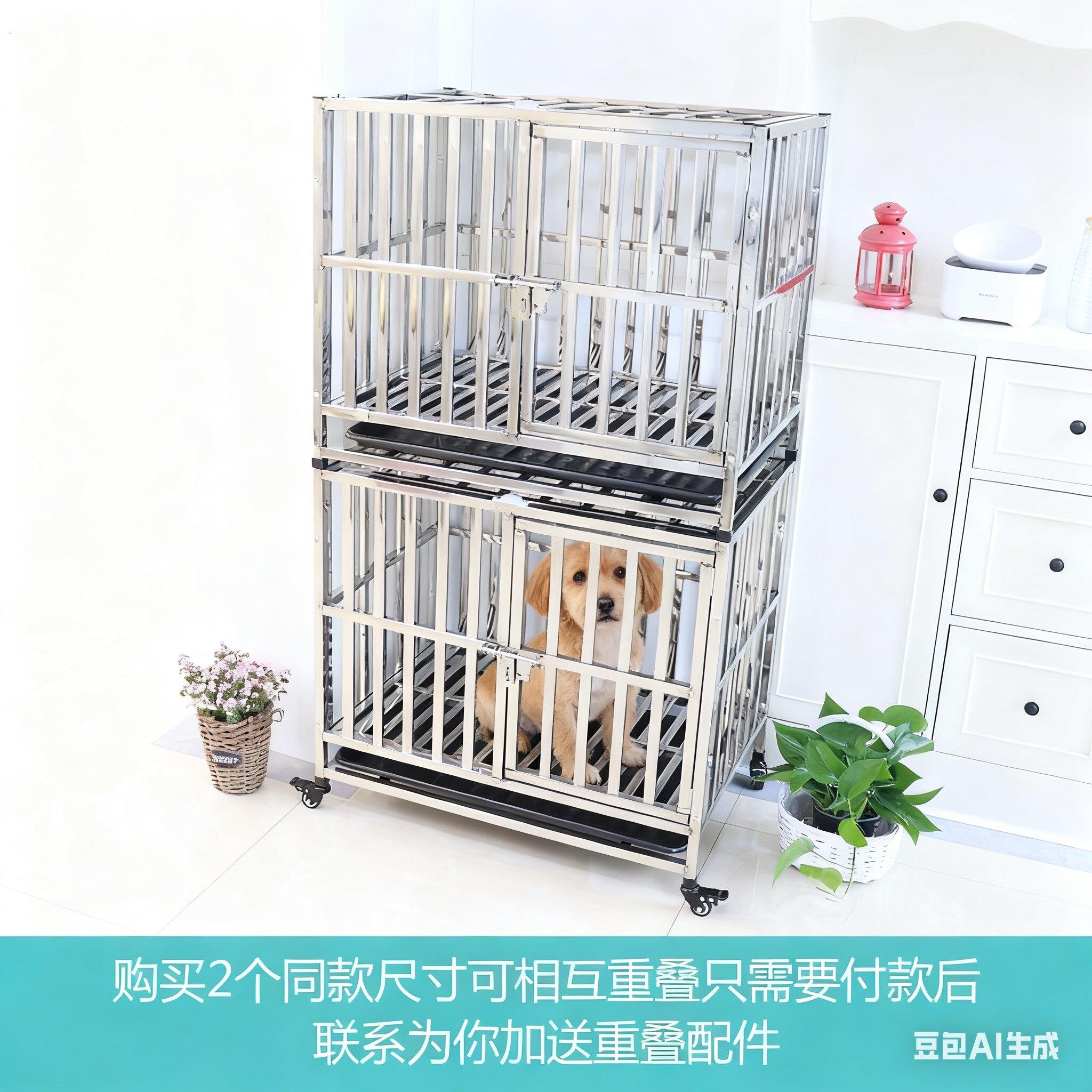 狗笼子双层上下猫笼繁殖笼繁育笼带隔断家用加粗加固双层宠物寄养