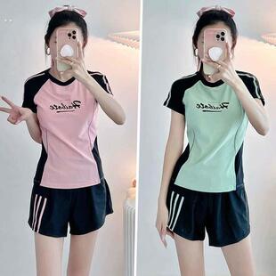 运动女士冲浪游泳 游泳装 泳衣女泡温泉遮肚显瘦保守2025新款 两件式