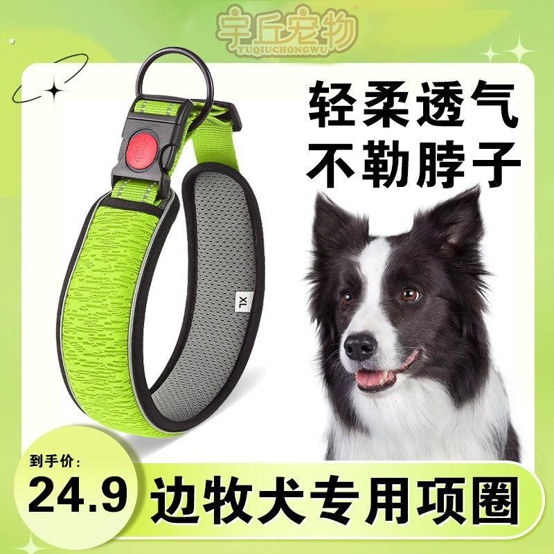 边牧狗狗专用项圈牵引绳发光夜光脖圈颈圈不勒脖大型幼犬用品大全