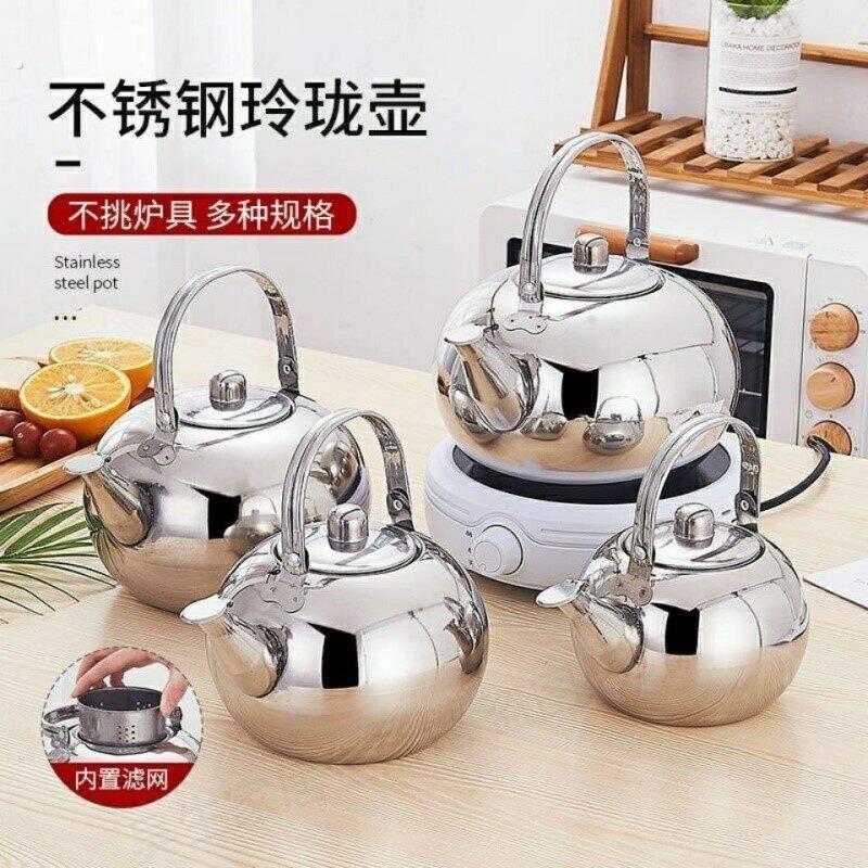 不锈钢迷你水壶欧式户外烧水壶鸣笛鸣音烧水壶家用耐用瓦斯炉露营