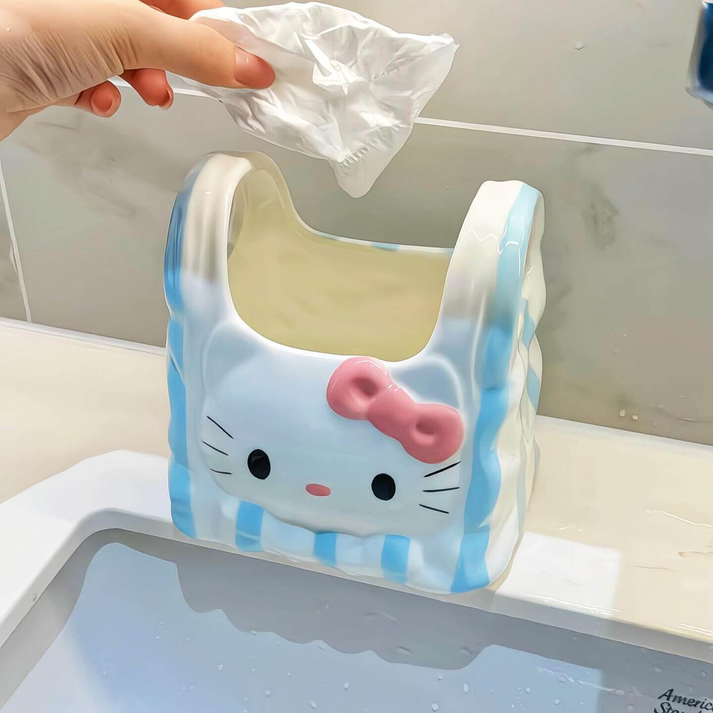 可爱小猫收纳盒可卡电通动牙刷陶瓷置物架化妆室爱洗漱台洗脸收纳