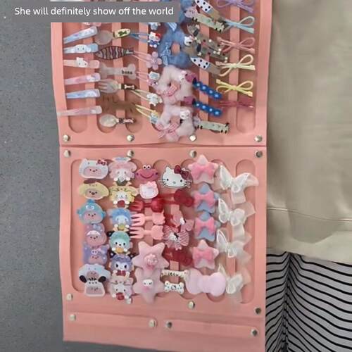 少女心发夹收纳册可折叠固定发夹神器头饰展示架摆放架学生髪夹书