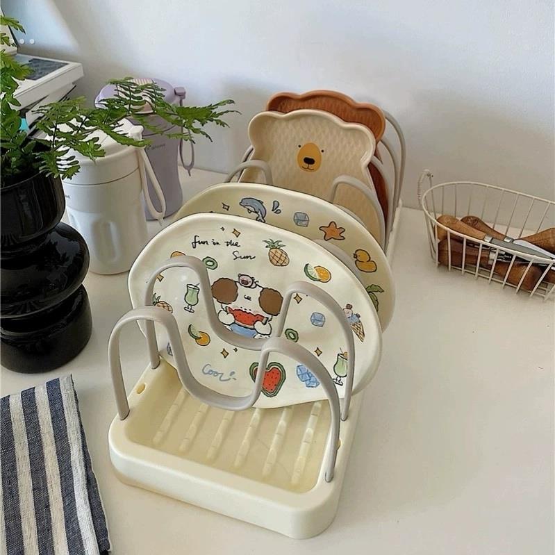 宠物碗架bd碗架子沥水飞碟双耳平底锅陈列收纳架间隔猫咪狗狗碗架