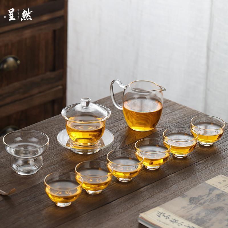 玻璃茶具功夫茶套装家用客厅约透明日式泡茶壶茶杯耐高温