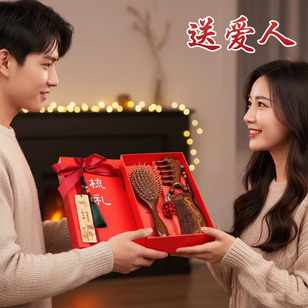 中国风送女友木梳礼盒