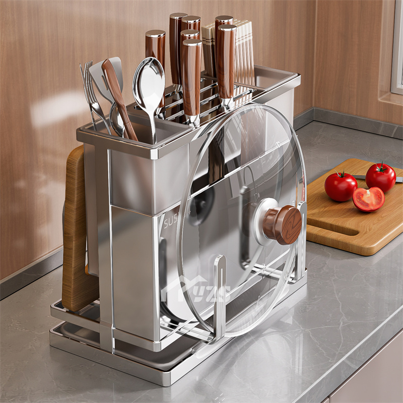 304不锈钢刀架筷子笼一体菜刀架