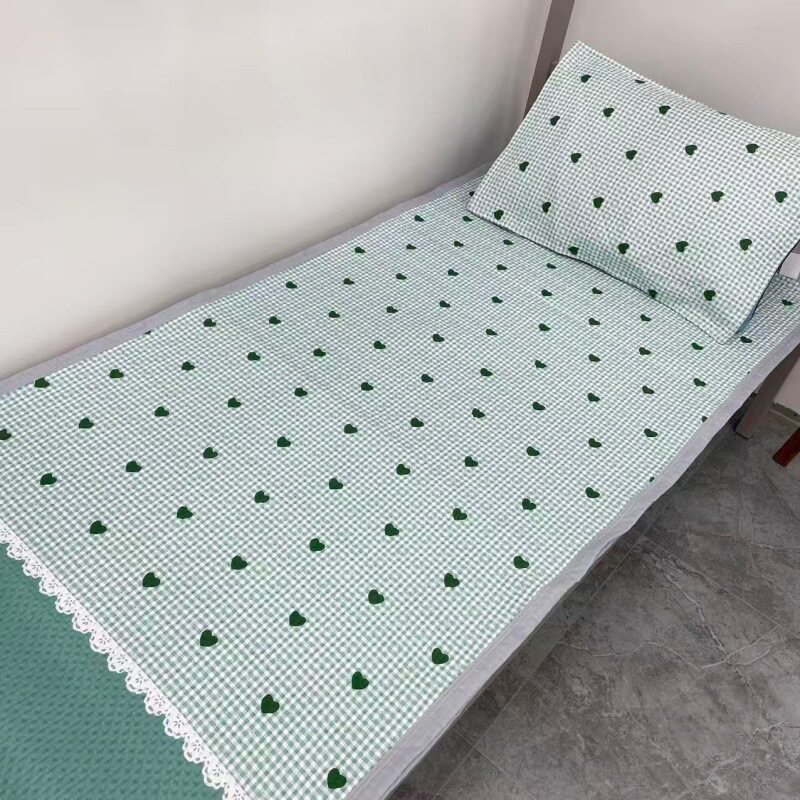 宿舍床盖单人防滑夹绵床垫床单学生上下铺寝室床盖印花床垫可机洗