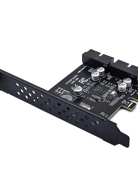 USB3.2前置GEN1扩展卡双口19PIN转接卡RENESAS第三代主控D720201