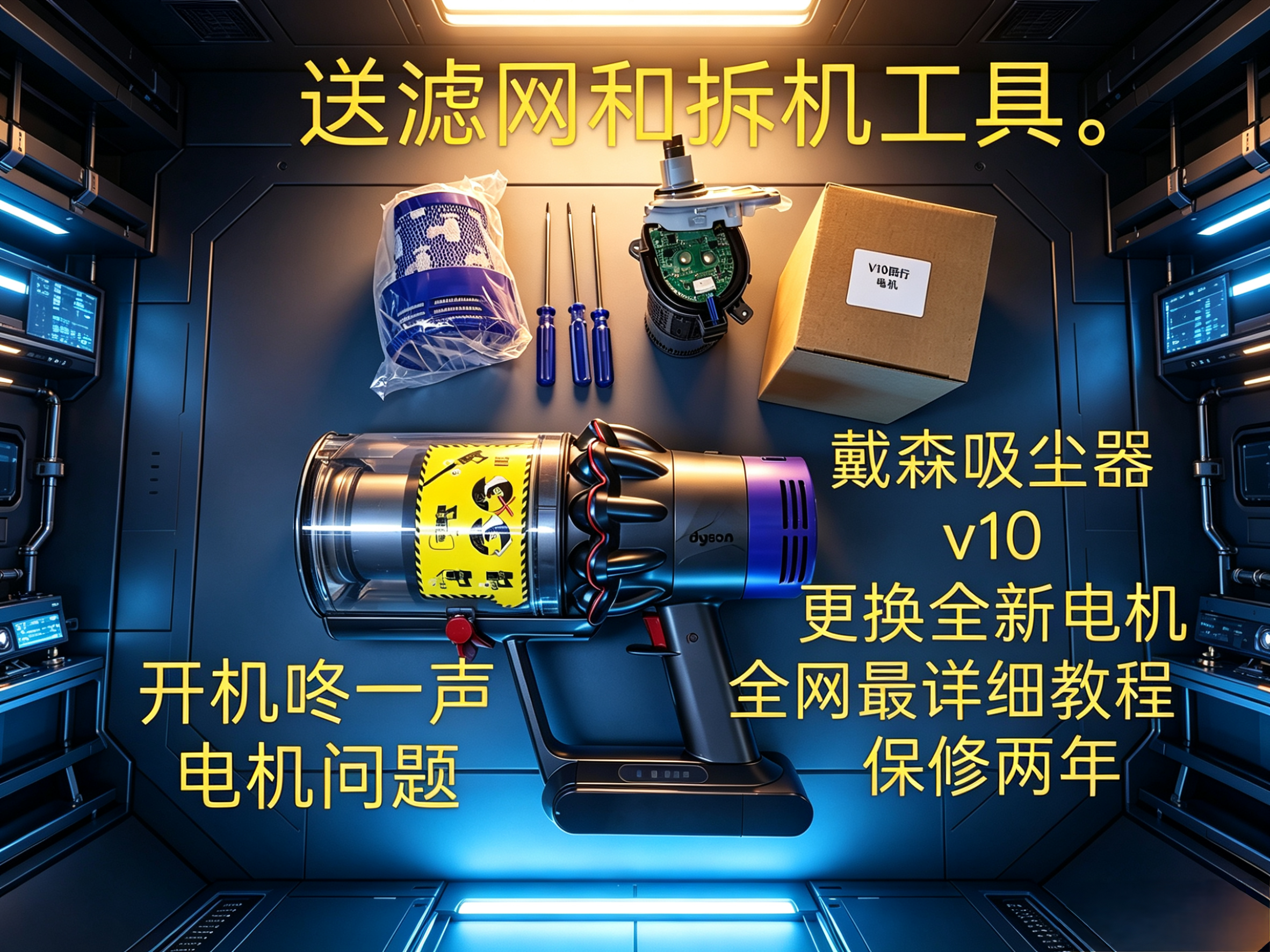 戴森吸尘器V10电机全新电机送滤网教程