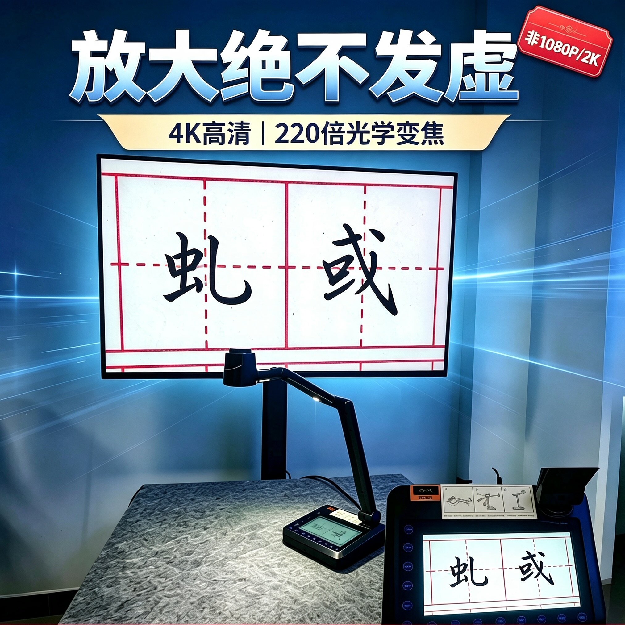 220倍光学变焦实物展台 硬笔书画扫描高拍仪 直播录制教学展示台