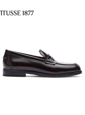 LOTTUSSE/乐途仕夏布雷克牛皮手工女士商务休闲乐福鞋豆豆鞋