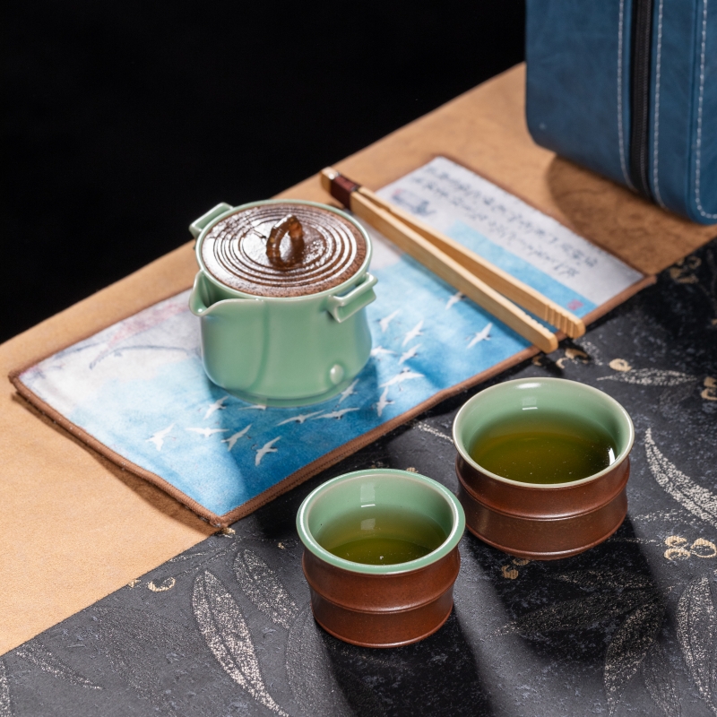 【正品认证】龙泉青瓷旅行茶具