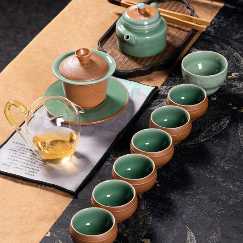 龙泉青瓷功夫茶具套装高档图片