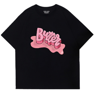 甜酷风vibe卡通字母别致短袖t恤女夏季新款宽松百搭ins风上衣纯棉