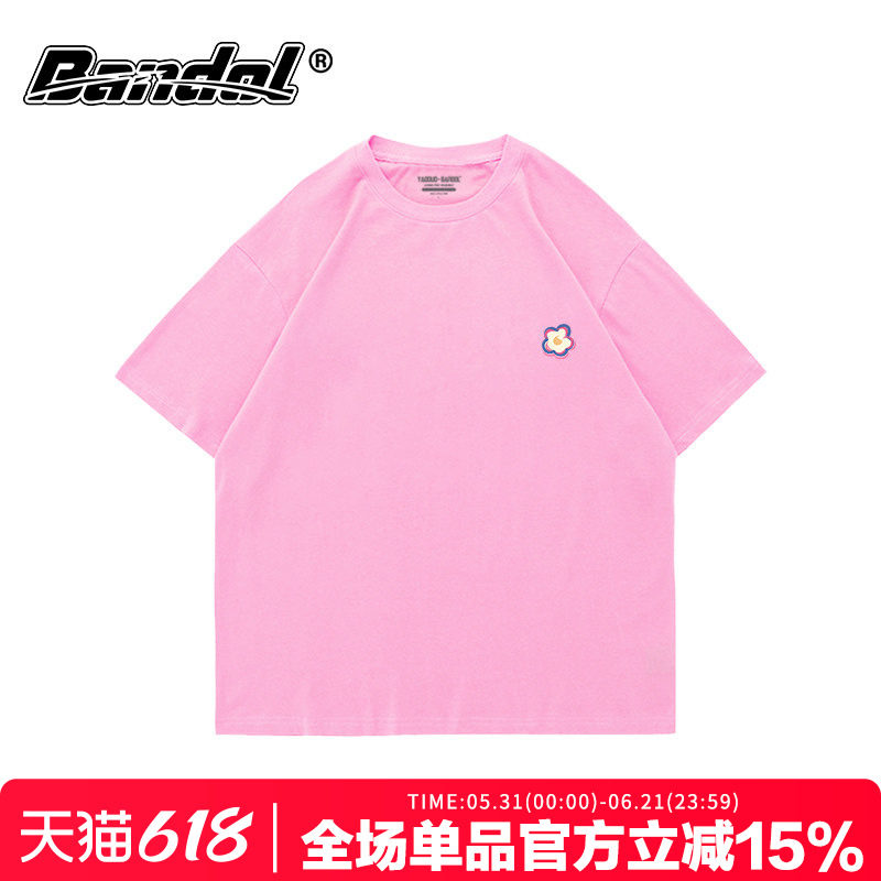 盐系oversize卡通可爱风粉色百搭t恤女韩版ins风小众简约短袖上衣
