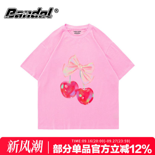 短袖樱桃印花百搭上衣