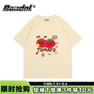 t恤女宽松显瘦减龄纯棉上衣夏 ins日系卡通奶fufu日常百搭杏色短袖