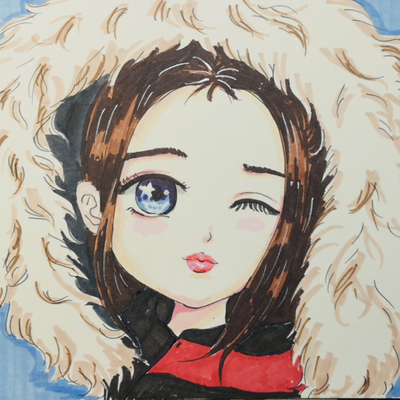 纸上实物Q版纯手绘漫画卡通动漫约稿人像动漫情侣画照片头像约稿