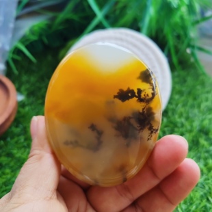 招财聚运人丁兴旺天然原矿玉石水草花摆件正品黄龙玉草花75*61*28