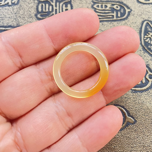 正品a货云南黄龙玉戒圈指环戒指内径16mm宽厚3mm一口糖玉戒75#