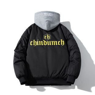 夏秋季新款刺绣飞行员夹克男棒球棉服情侣宽松棉衣加厚休闲外套潮