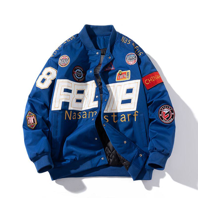 NASA联名外套加厚机车潮流牌棉衣秋冬情侣款美式棒球服夹克棉服男